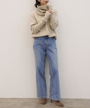 23区 ピュアカシミヤ ネック ウォーマー ベージュ系