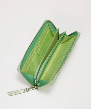 TOPKAPI 【TREASURE TOPKAPI】ウォッシュド レザー メタリック ラウンドファスナー 長財布 グリーン