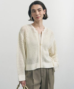 UNFILO クロシェレースニット ZIPカーディガン エクリュ