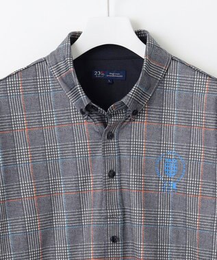 23区GOLF 【MEN】【吸水速乾/UVカット】タータンチェック柄長袖シャツ ネイビー系3