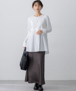 23区 S 【VERY掲載/洗える】ナチュラルコットンベア シャツレイヤード カットソー ホワイト系