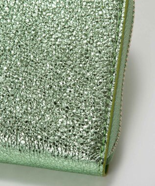TOPKAPI 【TREASURE TOPKAPI】ウォッシュド レザー メタリック ラウンドファスナー 長財布 グリーン