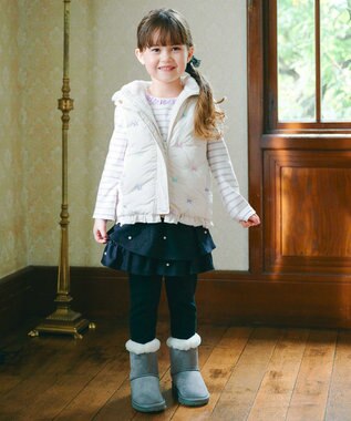 ANY KIDS 中綿リバーシブルベスト ミルキーベージュ