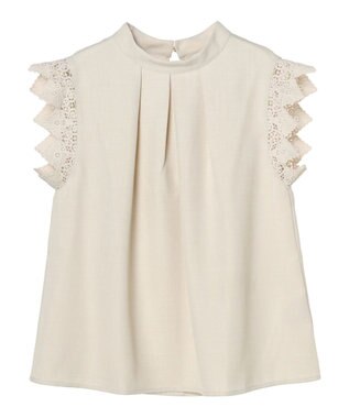 Green Parks ・ＥＬＥＮＣＡＲＥ　ＤＵＥ　リネンライクレースブラウス Ivory