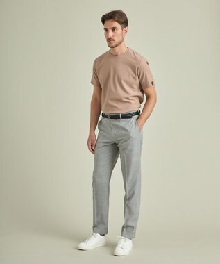 GOTAIRIKU ロングセラー【洗える/折り目加工/シワになりにくい/ウエストアジャスター】ウォッシャブル サマーウール100％パンツ_限定色(ノータック)23/24年モデル シルバー系