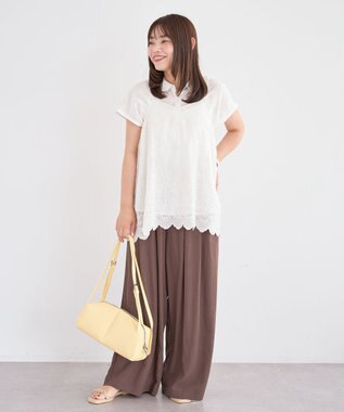 Green Parks ＳＥＴ２点刺しゅうキャミ＋シャツ Off White