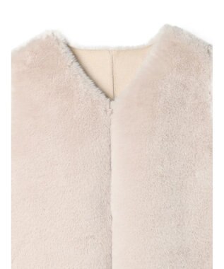 AMERICAN HOLIC 丈違いフェイクファーベスト Gray Beige