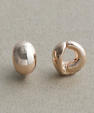 Phoebe 【金属アレルギー対応】オーバルフープスナップイヤリング　シャンパンゴールド シャンパンゴールド