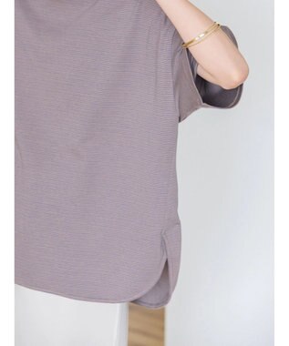 AMERICAN HOLIC 接触冷感裾ラウンドカットプルオーバー Border Blue