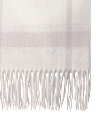 MOONBAT FURLA ウール超大判ブロックチェックラメストール/幅70cm シルバー