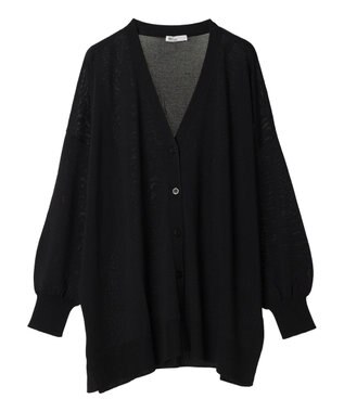 CRAFT STANDARD BOUTIQUE UVカット/接触冷感/マシンウォッシャブル/Vネックビッグニットカーディガン Black