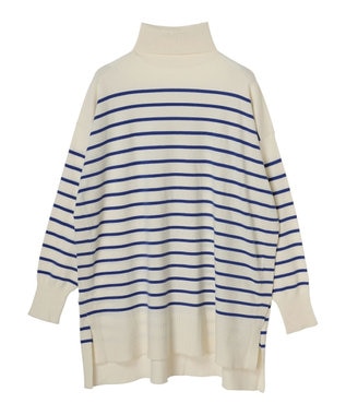 Green Parks もちやわ　タートルニットチュニック Border