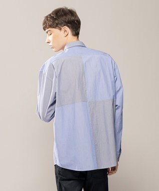JOSEPH HOMME コットンナイロンブロック　シャツ スカイブルー系3