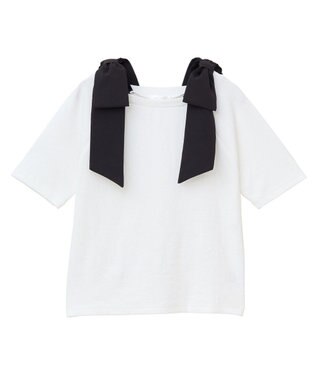 Green Parks ・ｓｗｉｎｇ　ｂｙ　ショルダーリボンリブカットソー Gray Mixture