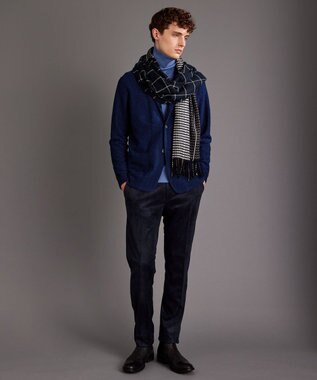 JOSEPH ABBOUD 【軽量/イージーケア】 KARL KARL×モール使用　軽量ニットジャケット ブルー系