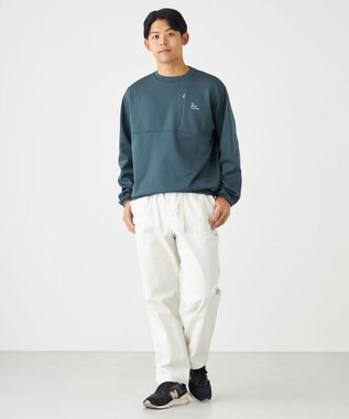 SHARE PARK MENS 【UVカット・吸水速乾・ストレッチ・軽量・アンチピリング 】ダンボールクルーネックスウェット（L・XLサイズ） ネイビー系