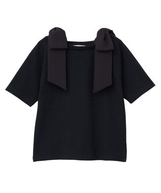 Green Parks ・ｓｗｉｎｇ　ｂｙ　ショルダーリボンリブカットソー Gray Mixture