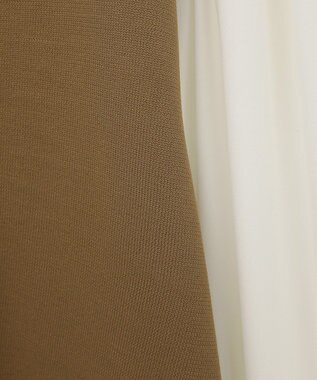 YECCA VECCA サイドプリーツ異素材MIXプルオーバー Camel