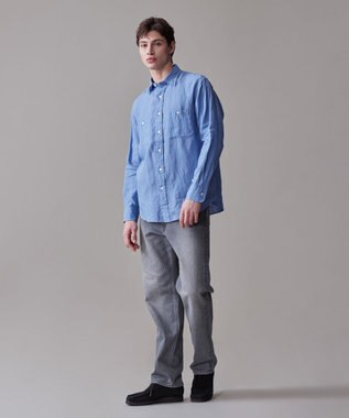 J.PRESS MEN 【洗える】リネントロピカル シャツ / レギュラー ブルー系