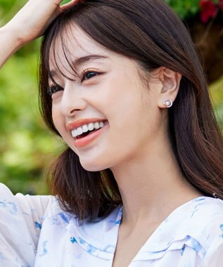 Tiaclasse ストーン＋パール付きピアス シルバー