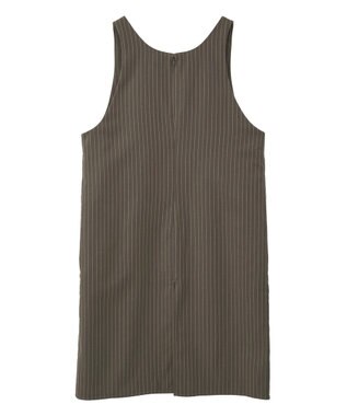 CRAFT STANDARD BOUTIQUE レース付きピンストライプジャンパースカート Stripe Brown