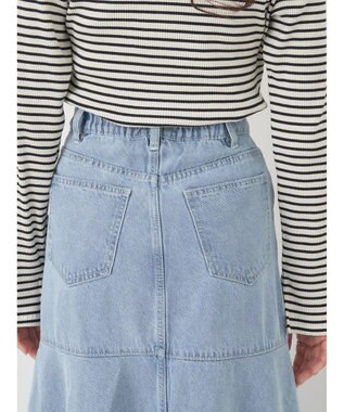 earth music&ecology ペプラムマーメイドデニムスカート Light Indigo