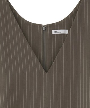 CRAFT STANDARD BOUTIQUE レース付きピンストライプジャンパースカート Stripe Brown