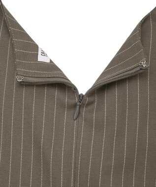 CRAFT STANDARD BOUTIQUE レース付きピンストライプジャンパースカート Stripe Brown