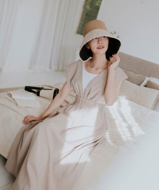 MOONBAT 【遮光100%/UPF50%＋/UVカット】洗えるバックリボン ブレードパラソルハット 手洗いOK/サイズ調整可能/吸水速乾/遮熱 オフホワイト