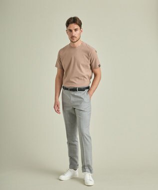 GOTAIRIKU ロングセラー【洗える/折り目加工/シワになりにくい/ウエストアジャスター】ウォッシャブル サマーウール100％パンツ_限定色(ノータック)23/24年モデル シルバー系