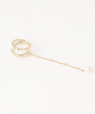 J.PRESS LADIES 【WEB限定】3way チャーム付き パール イヤカフ リング ホワイト系
