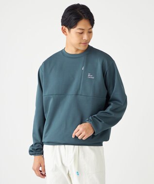 SHARE PARK MENS 【UVカット・吸水速乾・ストレッチ・軽量・アンチピリング 】ダンボールクルーネックスウェット（L・XLサイズ） ネイビー系