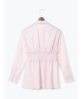 Te chichi ペプラムシャーリングシャツブラウス ピンク