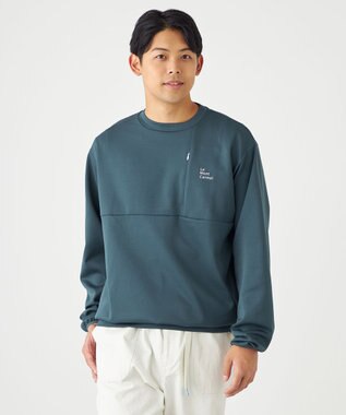 SHARE PARK MENS 【UVカット・吸水速乾・ストレッチ・軽量・アンチピリング 】ダンボールクルーネックスウェット（L・XLサイズ） ネイビー系