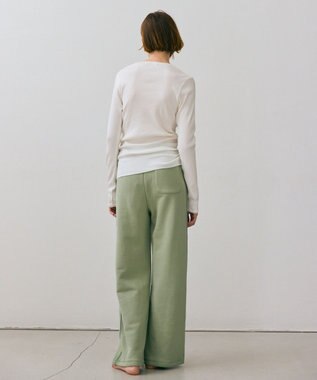 BEIGE， 【BEIGE,ecru/WEB限定・洗える】RIB TOPS /  コットンシルクロングスリーブトップス White