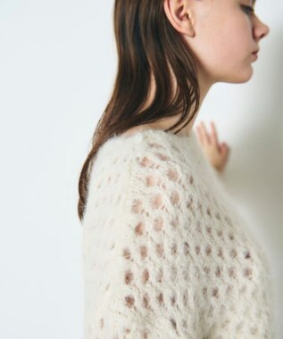 GRACE CONTINENTAL アルパカメッシュニットトップ キナリ