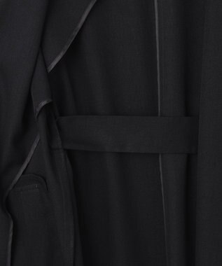 自由区 【接触冷感・速乾・UVカット・撥水・防シワ】リネンライクツイル ロングジレ ネイビー系