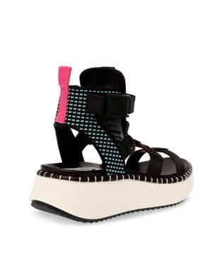 STEVE MADDEN DEELITE アンクルストラップスポーツサンダル ブラックブルー