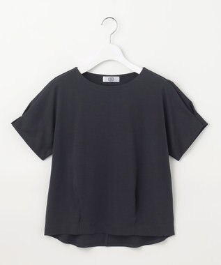 J.PRESS LADIES L 【接触冷感】コットンスムース フレンチスリーブ カットソー ネイビー系