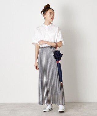 MOONBAT 【遮光/晴雨兼用日傘】POLO RALPH LAUREN(ポロ ラルフローレン) エンブフリル 長傘 遮熱 UV ディープブルー