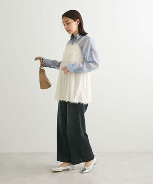 Green Parks シアーシャイニーシャツ Blue