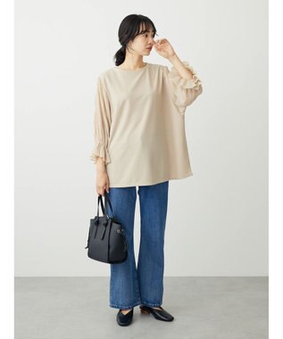 Green Parks マジョリカドッキング７分袖プルオーバー Light Beige