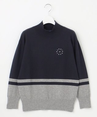 23区GOLF 【WOMEN/EC限定】カラーブロック モックニット ネイビー系