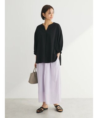 Green Parks ＢＰスキッパー七分袖カットプルオーバー Black