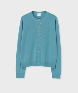 Paul Smith ドレープウール ストライプ カーディガン グレイッシュブルー