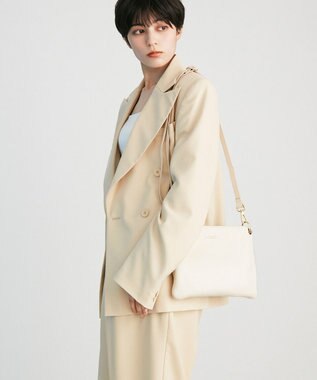 TOPKAPI 【TREASURE TOPKAPI】ストライプベルト・レザー2wayショルダーバッグ クリーム