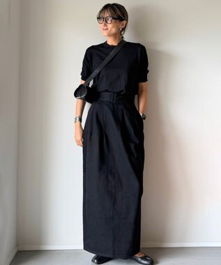 woadblue ＜坪田あさみさんコラボ＞COCO ココ  デニムスカート BLACK