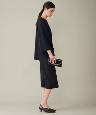 ICB 【新色追加・防シワ・速乾・洗える】Fied スリットスリーブブラウス ネイビー系