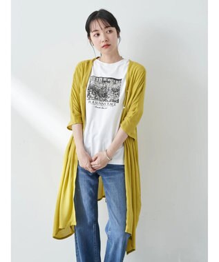 earth music&ecology レーヨンビッグシャツチュニック Yellow