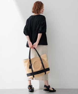 23区 【洗える】カラミ ブラウス ブラック系